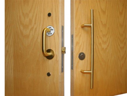 Jeflock Sliding Door Accessible Toilet Lock Polished Brass